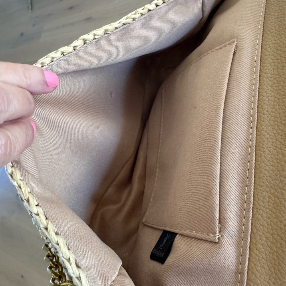 Saint Laurent  YSL Beige Raffia Woven Crossbody - Picture 6 of 6